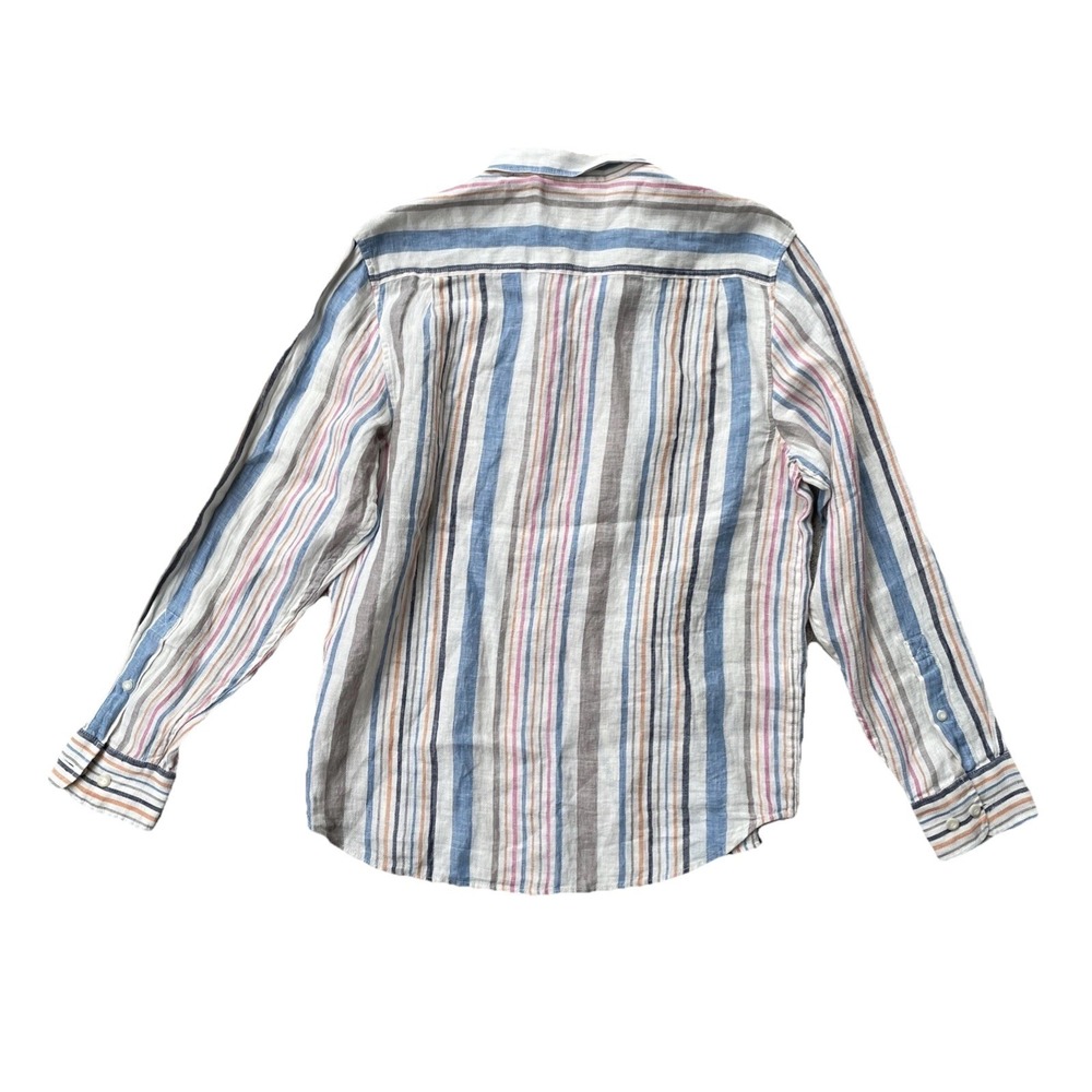 Men's Tommy Bahama Linen Button Up Shirt Medium Long Sleeve Multicolor Striped - Picture 6 of 9